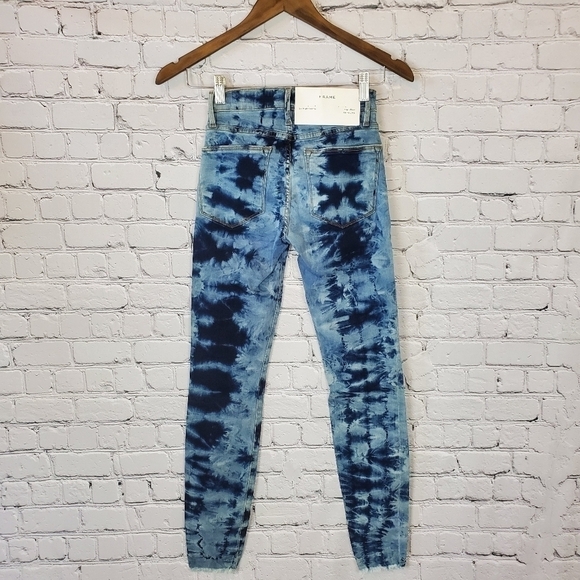 𝅺FRAME Le High Skinny Tie Dye Denim Jeans sz. 24 - Picture 6 of 11